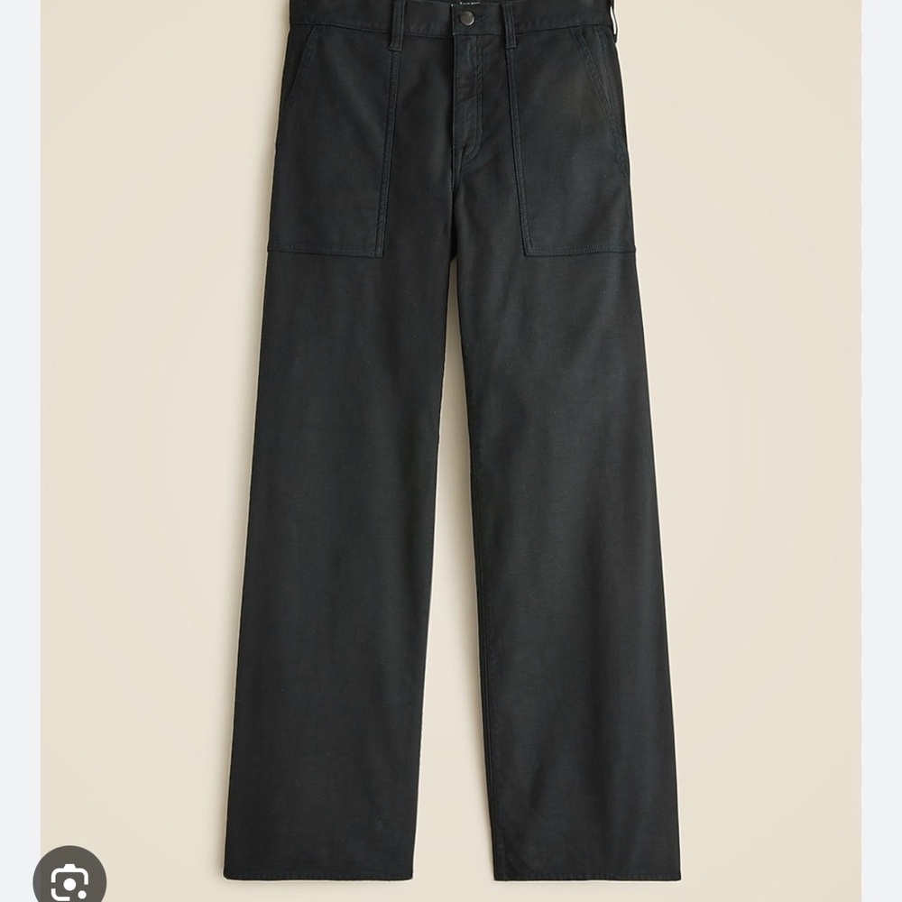 J. Crew women’s high-rise camp-pocket wide-leg pants size 25 in black NWT